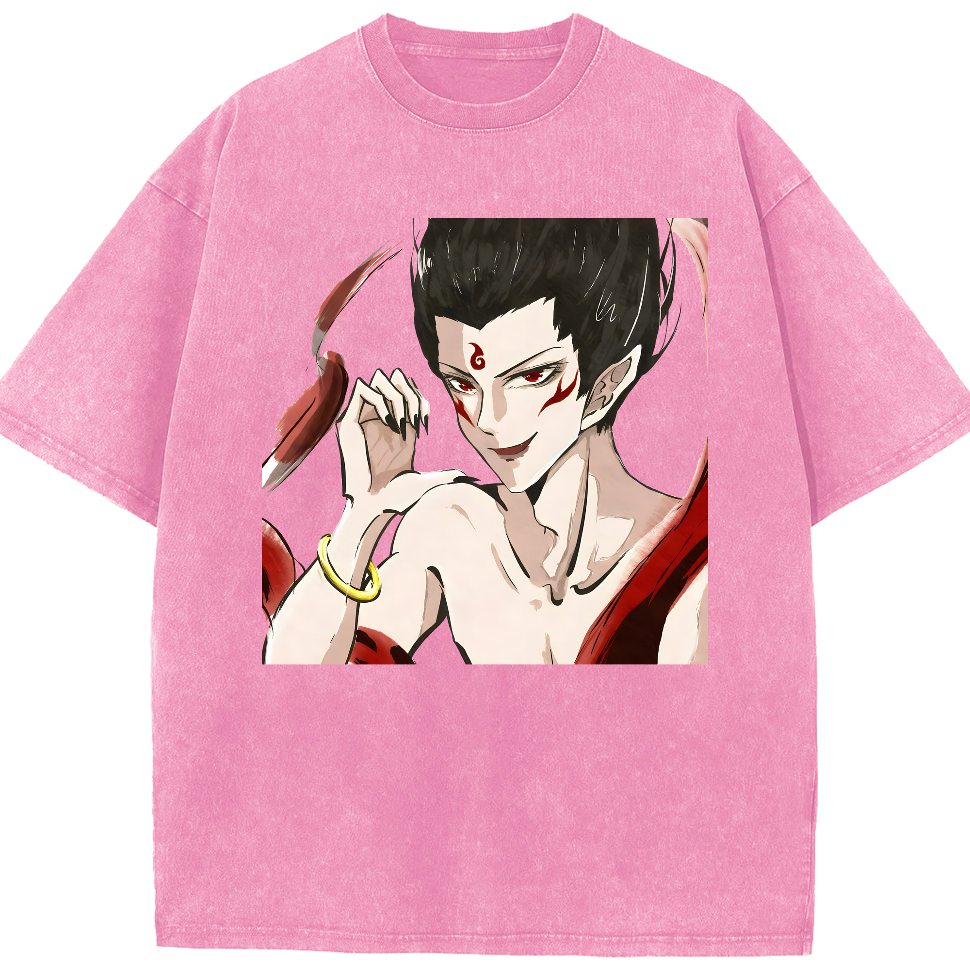 （画像用） Ne Zha 2 ナタ 魔童の大暴れ 綿100% ヴィンテージ風 半袖Tシャツ（フロントプリント）